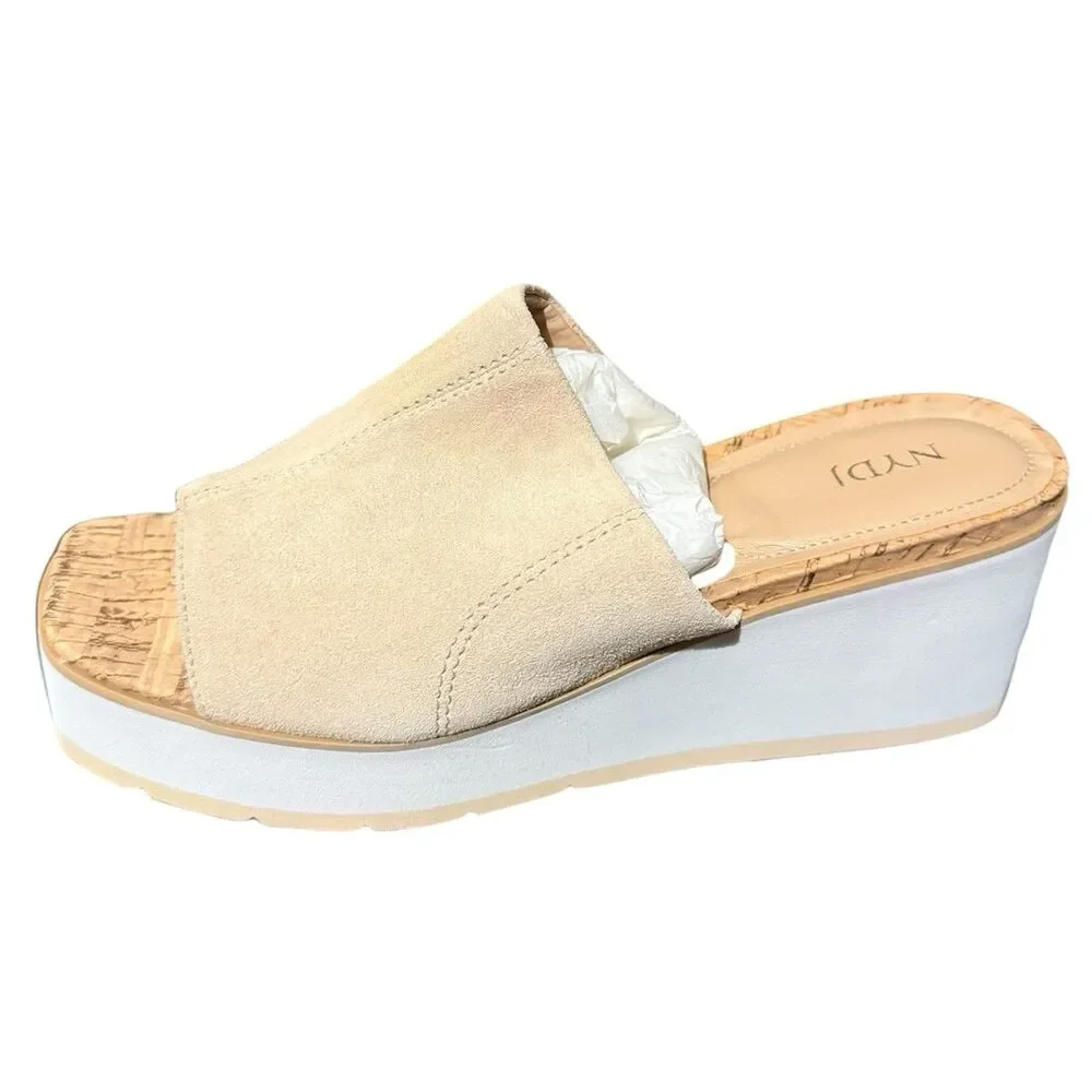 NYDJ Platform Wedge Sandals Rysa Natural Color Size 8.5 M New
